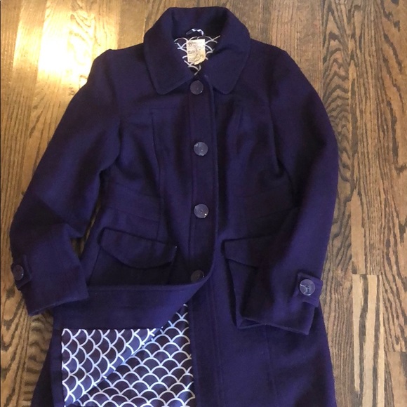 Anthropologie Jackets & Blazers - Anthropologie Tulle Purple Wool Blend Pea Coat